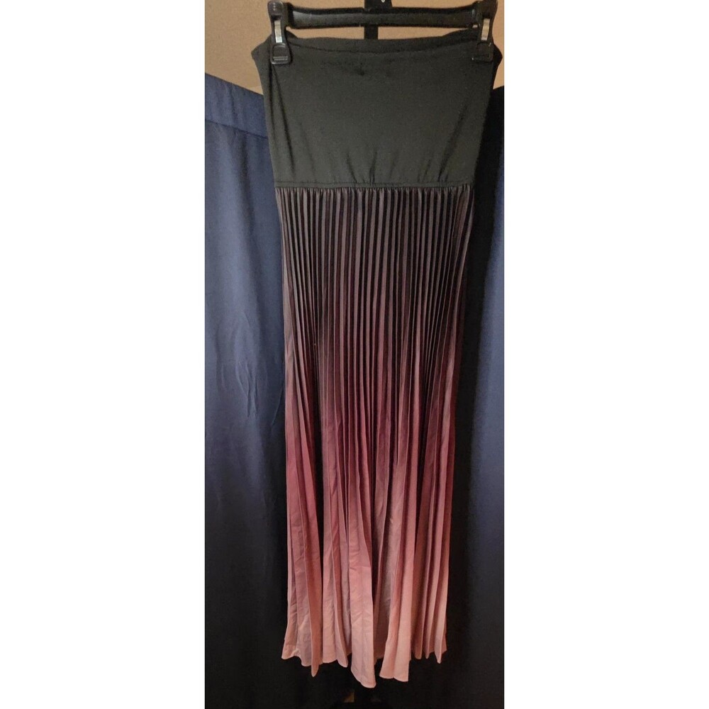 CUPSHE RED OMBRE Pleated Maxi Sz S Dress Black Strapless Top NWT - Picture 7 of 14